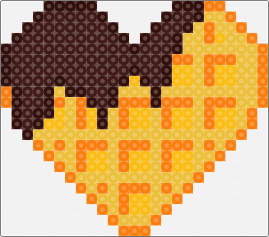 chocolate dipped heart waffle with chips - brown, cotdbrunch, yellow