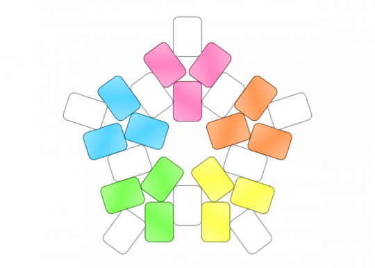 Star #1 - colorful, green, orange