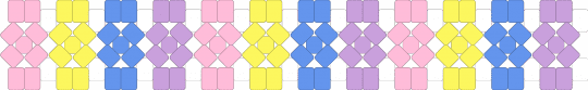 pink yellow blue purple x base white - pink