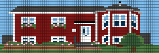 NL house - brown, green, light blue
