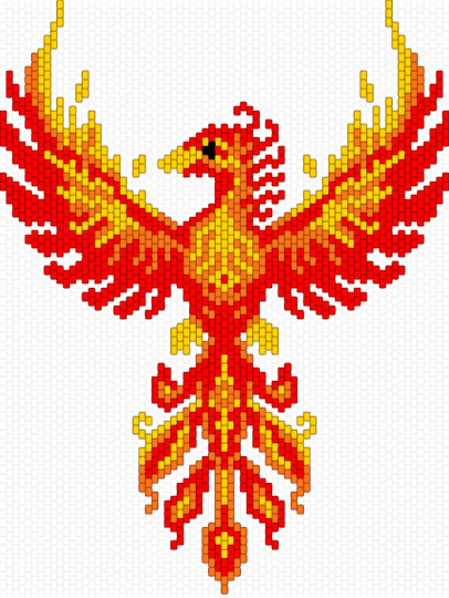 Phoenix - bird, fire, flames, phoenix, red