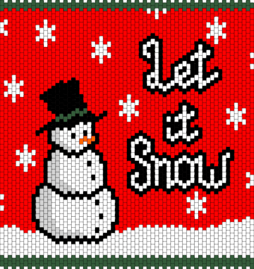 Let it Snow Tapestry - christmas, holiday, red, snow, snowflake, snowman