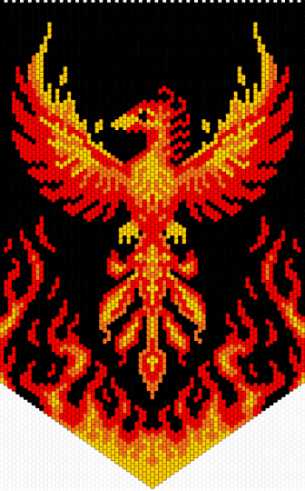 Phoenix w/ Flames (Pointed) - bird, black, fire, flames, phoenix, red