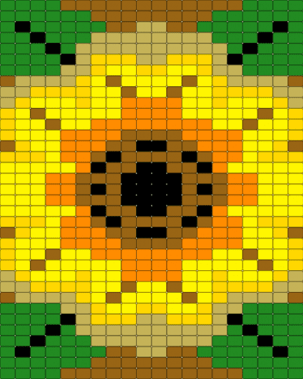 summetrical sunflower - yellow