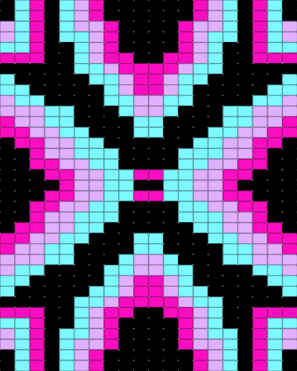 quad symmetrical pattern - light blue, pink