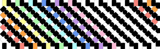 Black and (pastel) rainbow x-base cuff - black, black and rainbow, light blue, orange, pastel, pink, x base cuff