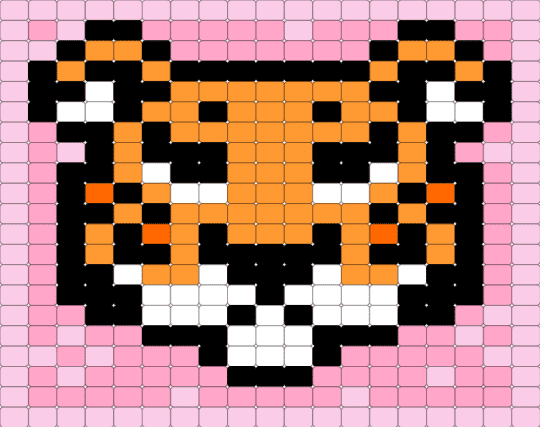 leopard v small - orange, pink