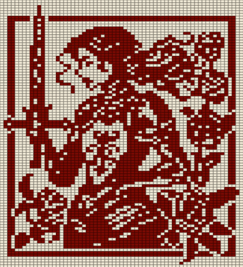 Lady tapestry - brown, white