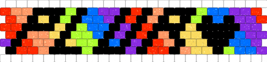 Rainbow Plur Cuff - blue, purple, red