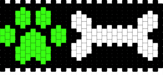 Neon Green Paw and Bone (Remix) - green, paw print, white