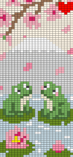 frogs in a pond 2 right way - green, pink, white