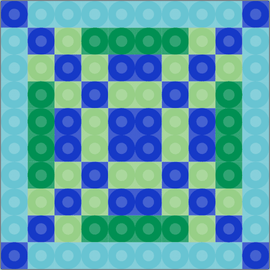 Mosaic Coaster 6 - light blue, purple, teal