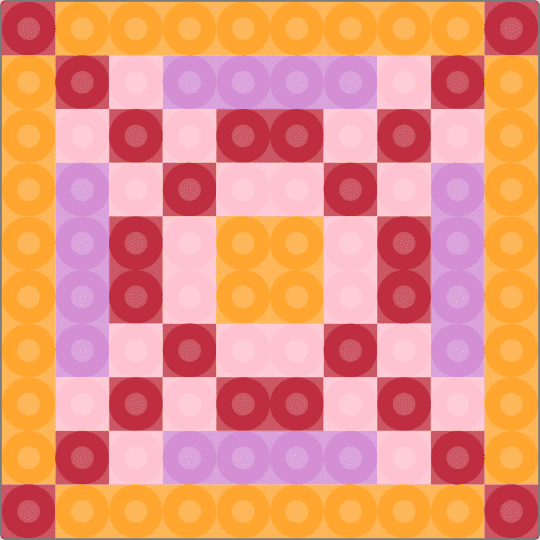 Mosaic Coaster 5 - orange, pink