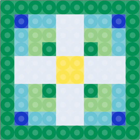 Mosaic Coaster 8 - green, light blue