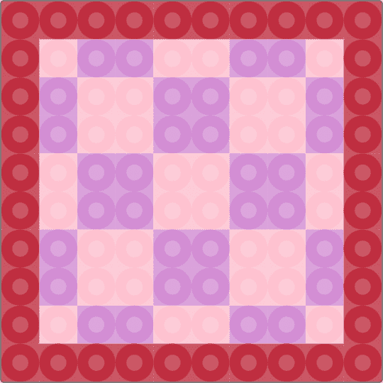 Mosaic Coaster 4 - pink, red