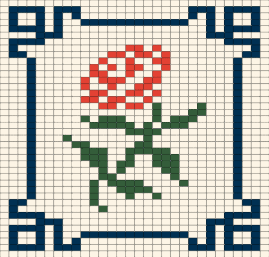 rose - blue, white