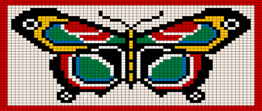 butterfly - red, white