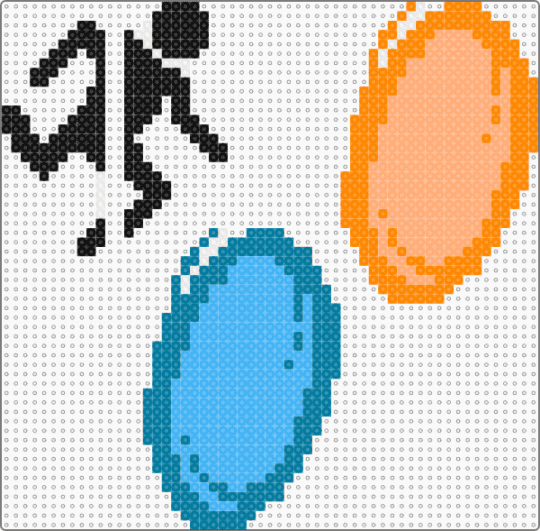 portal wall decoration - light blue, orange