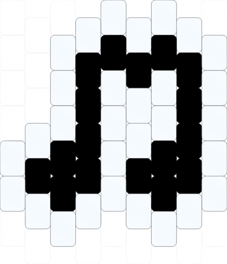 Music Eight Notes Peyote Flat Charm - black, music, white
