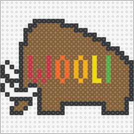 wooli with better tusk - wooli,mammoth,text,dj,music,edm,animal,logo,colorful,brown