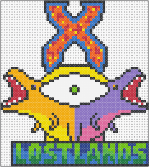 Lostlands 2025 Duo Perler - lost lands,dinosaur,excision,festival,music,edm,dj,sign,lostlands,event,green,orange,blue