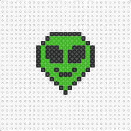 alien - alien,extraterrestrial,smile,simple,charm,cute,green,black