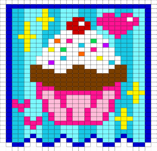 Cupcake Flag - light blue, pink, purple