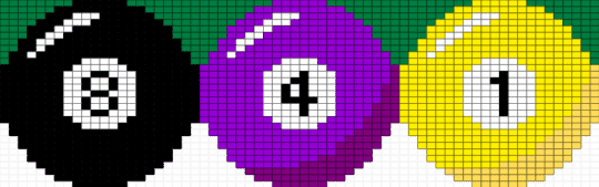 Billiard balls - purple, yellow