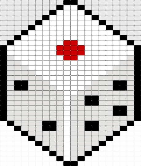 A singular die - white