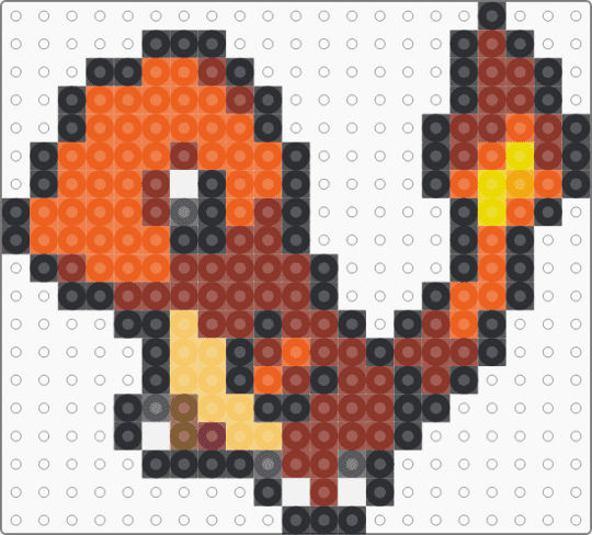 charmander - orange, red