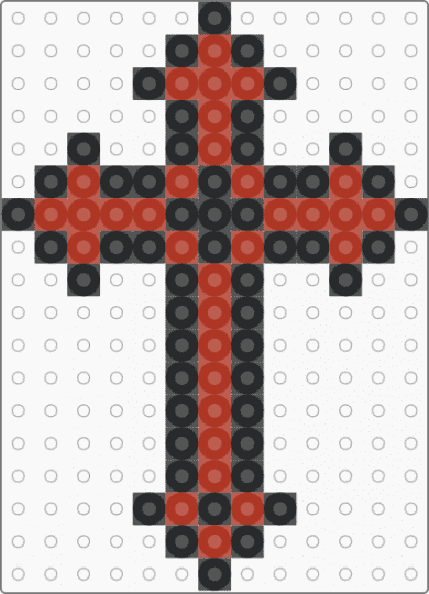 Red Cross perler - black, red