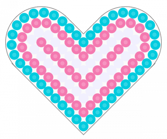 Trans Heart Perler - heart, light blue, pink, pride, trans