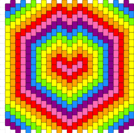rainbow bag pannel 1 - heart,rainbow,geometric,colorful,panel,bag,bright,pink,yellow