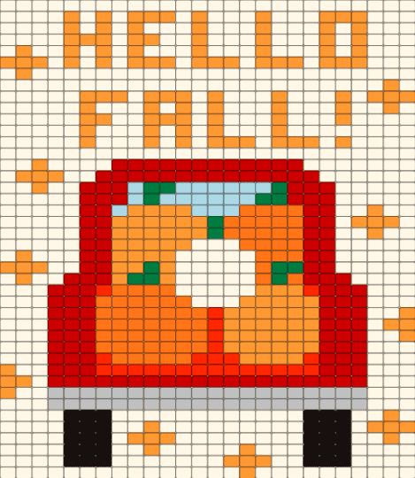 Fall tapestry - orange, red, white