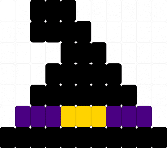 halloween hat - black, purple, yellow
