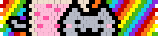Nyan cat cuff peyote (bigger poptart) - beige, green, orange, pink