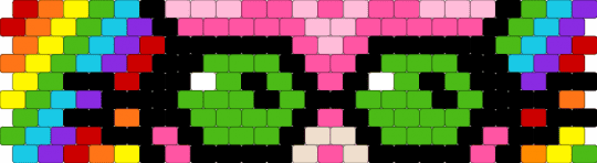 Professor Genki Rainbow Cuff (EYES!) (even version) - green, pink