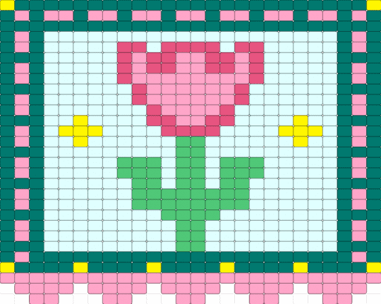 flower - pink, teal