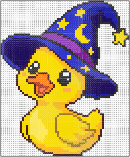 Wizard Duck - orange, purple, yellow