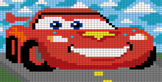 lightening mcqueen - gray, light blue, red