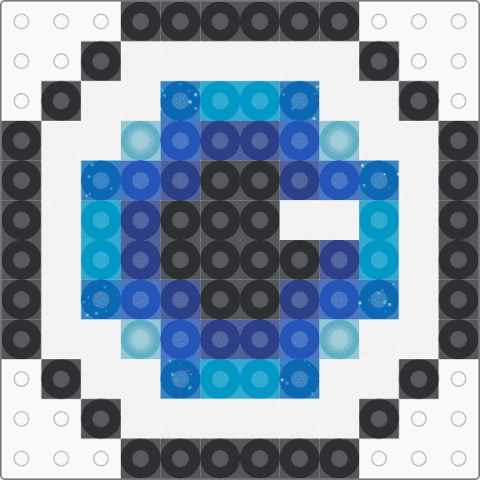 Blue eye perler! - blue, eye, light blue, necklace charm, perler, perler charm, weirdcore