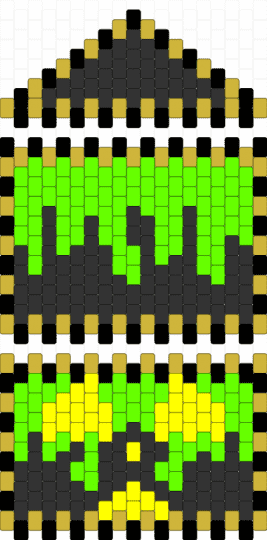 Nuclear/caution wallet thingy - caution, green, multistitch, nuclear, panel, peyote, wallet, yellow