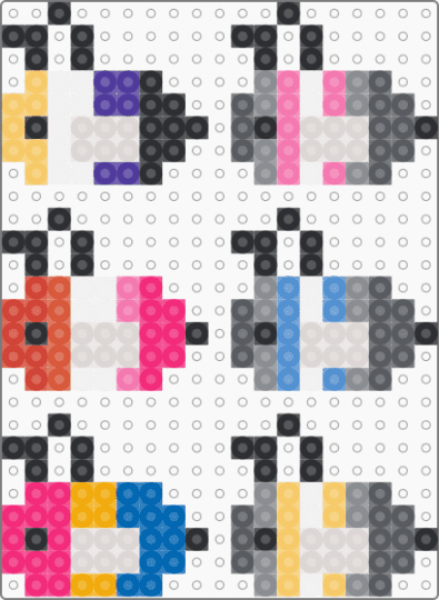 Pride bees!! - bees, beige, cotdminiatures, gray, perler, pink, pride