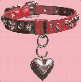 Vana BEG! - beg,vana,song,music,collar,locket,heart,necklace,metal,red,gray,pink