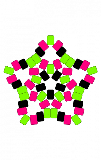 Also star! - green, pink