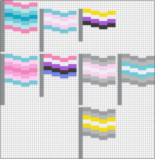 Gender pride flags!! - demiboy, demigender, demigirl, gender expression, genderfluid, gray, light blue, nonbinary, pink, pride flag, transgender