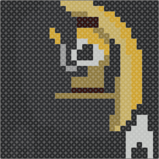 Disappointed meme guy - beige, black, black and white, funny, fusebead, fusebeads, gold, guy, meme, orange, sad, yello