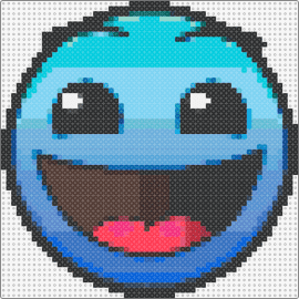 Water on the Hill - geometry dash,smiley,water on the hill,video game,happy,character,blue