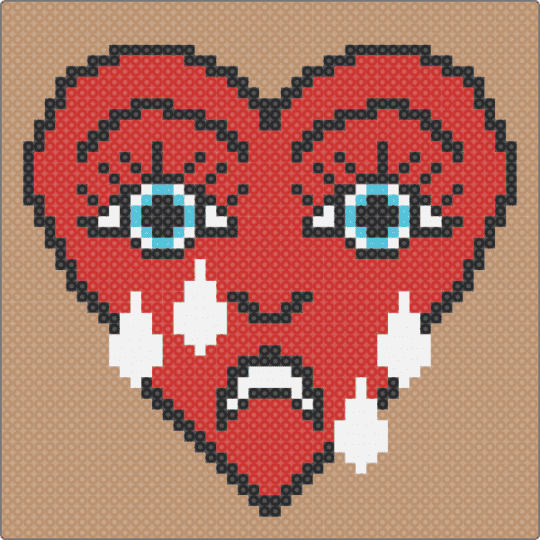 Crying heart tattoo - beige, cry, heart, hearts, love, oldschool, red, retro, tattoo