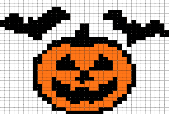 Pumpkin with Bats - white